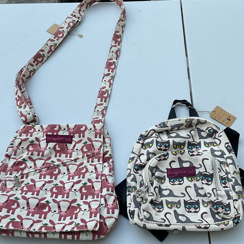 Bungalow 360 Kids Bag Set - Pink and Cream Animal Design